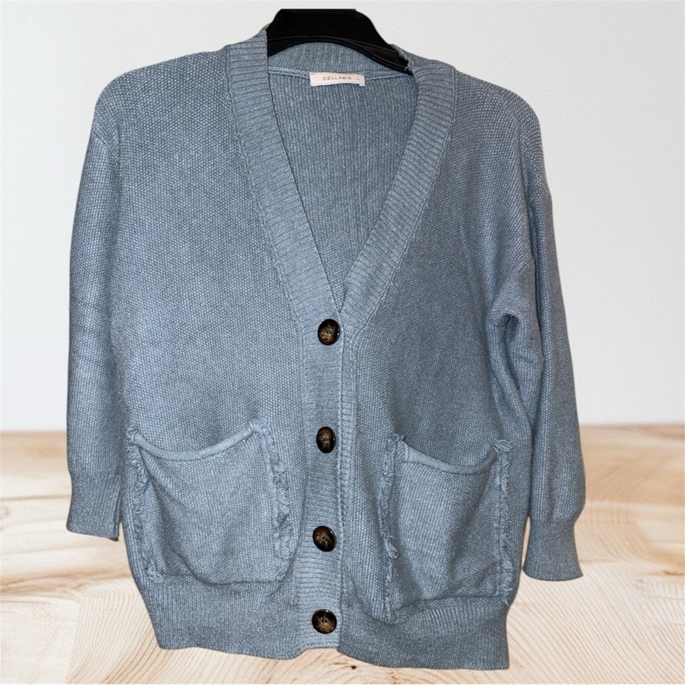 Cozy Gray Button-Front Cardigan